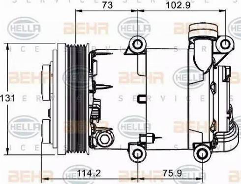 HELLA 8FK 351 334-031 - Kompressor, kondisioner furqanavto.az