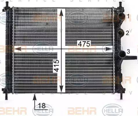 HELLA 8MK 376 900-094 - Radiator, mühərrikin soyudulması furqanavto.az