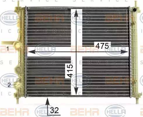 HELLA 8MK 376 900-141 - Radiator, mühərrikin soyudulması furqanavto.az