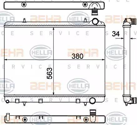 HELLA 8MK 376 901-031 - Radiator, mühərrikin soyudulması furqanavto.az