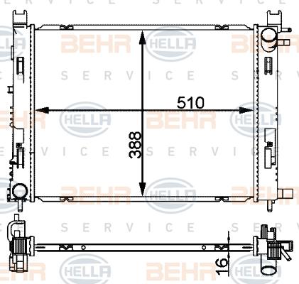 HELLA 8MK 376 912-244 - Radiator, mühərrikin soyudulması furqanavto.az