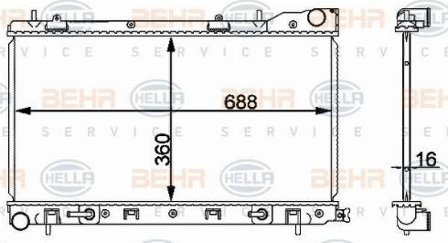 HELLA 8MK 376 912-224 - Radiator, mühərrikin soyudulması furqanavto.az