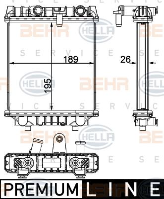 HELLA 8MK 376 795-121 - Radiator, mühərrikin soyudulması furqanavto.az