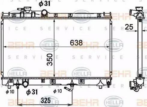 HELLA 8MK 376 790-161 - Radiator, mühərrikin soyudulması furqanavto.az