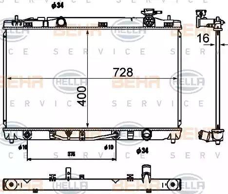 HELLA 8MK 376 790-201 - Radiator, mühərrikin soyudulması furqanavto.az