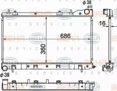 HELLA 8MK 376 790-281 - Radiator, mühərrikin soyudulması furqanavto.az