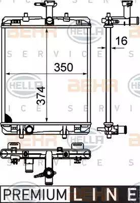 HELLA 8MK 376 749-651 - Radiator, mühərrikin soyudulması furqanavto.az