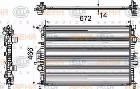 HELLA 8MK 376 745-594 - Radiator, mühərrikin soyudulması furqanavto.az