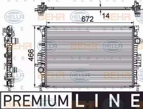 HELLA 8MK 376 745-591 - Radiator, mühərrikin soyudulması furqanavto.az