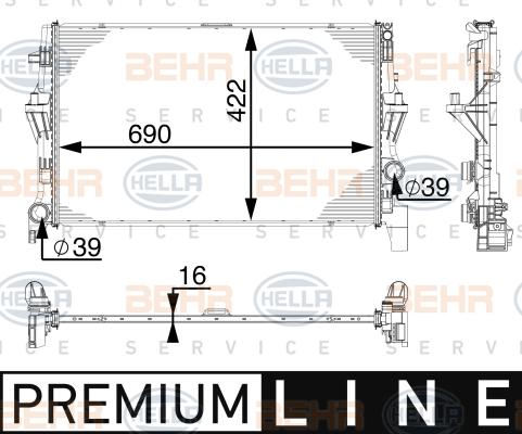 HELLA 8MK 376 745-501 - Radiator, mühərrikin soyudulması furqanavto.az