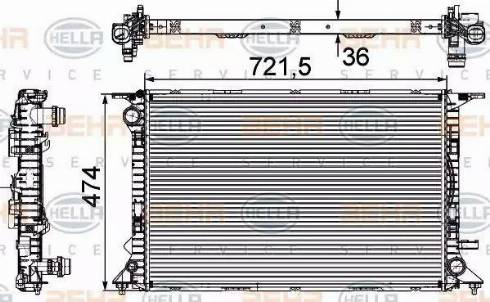 HELLA 8MK 376 745-644 - Radiator, mühərrikin soyudulması furqanavto.az