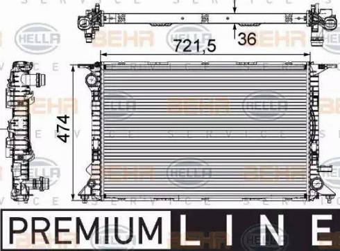 HELLA 8MK 376 745-641 - Radiator, mühərrikin soyudulması furqanavto.az