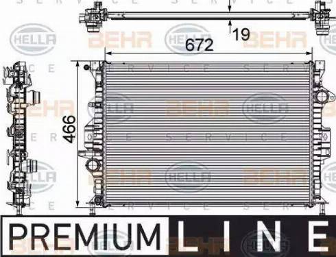 HELLA 8MK 376 745-601 - Radiator, mühərrikin soyudulması furqanavto.az