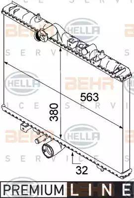 HELLA 8MK 376 745-081 - Radiator, mühərrikin soyudulması furqanavto.az