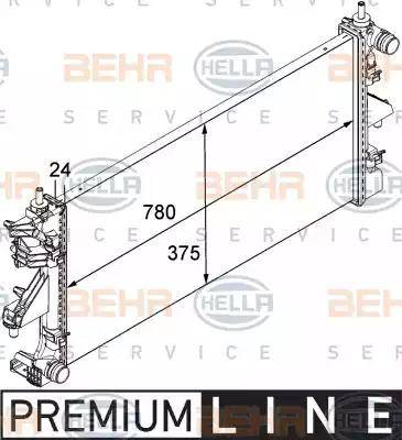 HELLA 8MK 376 745-031 - Radiator, mühərrikin soyudulması furqanavto.az