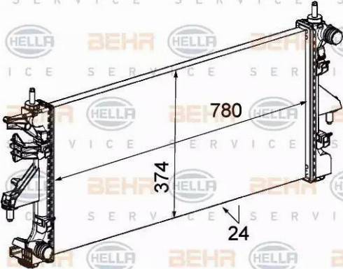 HELLA 8MK 376 745-104 - Radiator, mühərrikin soyudulması furqanavto.az