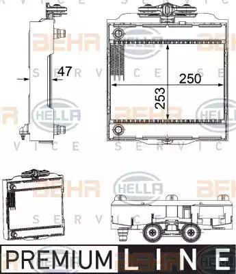 HELLA 8MK 376 746-511 - Radiator, mühərrikin soyudulması furqanavto.az