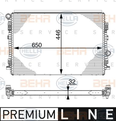 HELLA 8MK 376 747-541 - Radiator, mühərrikin soyudulması furqanavto.az