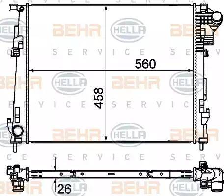 HELLA 8MK 376 759-001 - Radiator, mühərrikin soyudulması furqanavto.az