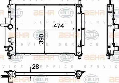 HELLA 8MK 376 754-411 - Radiator, mühərrikin soyudulması furqanavto.az