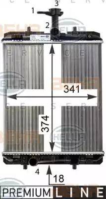 HELLA 8MK 376 754-481 - Radiator, mühərrikin soyudulması furqanavto.az