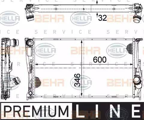 HELLA 8MK 376 754-001 - Radiator, mühərrikin soyudulması furqanavto.az