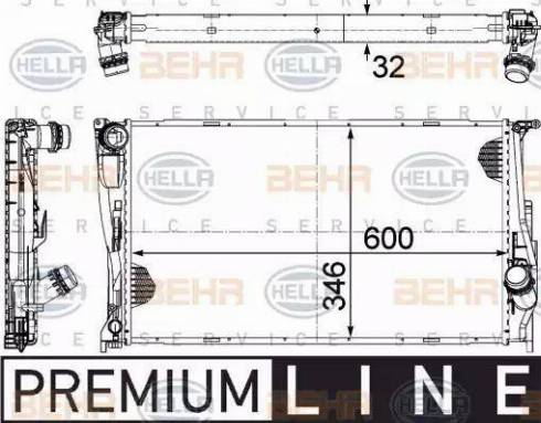 HELLA 8MK 376 754-011 - Radiator, mühərrikin soyudulması furqanavto.az