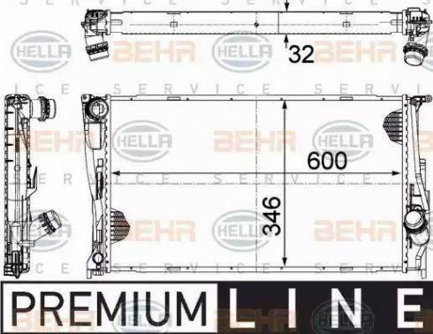 HELLA 8MK 376 754-031 - Radiator, mühərrikin soyudulması furqanavto.az