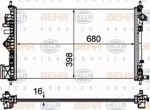 HELLA 8MK 376 754-301 - Radiator, mühərrikin soyudulması furqanavto.az