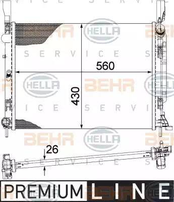 HELLA 8MK 376 755-501 - Radiator, mühərrikin soyudulması furqanavto.az