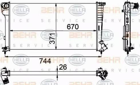 HELLA 8MK 376 755-351 - Radiator, mühərrikin soyudulması furqanavto.az