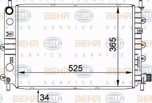 HELLA 8MK 376 755-311 - Radiator, mühərrikin soyudulması furqanavto.az