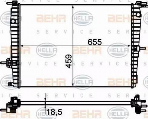 HELLA 8MK 376 756-591 - Radiator, mühərrikin soyudulması furqanavto.az