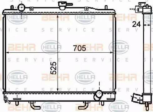 HELLA 8MK 376 753-661 - Radiator, mühərrikin soyudulması furqanavto.az