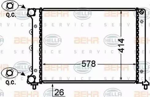 HELLA 8MK 376 766-081 - Radiator, mühərrikin soyudulması furqanavto.az