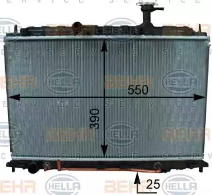 HELLA 8MK 376 763-481 - Radiator, mühərrikin soyudulması furqanavto.az