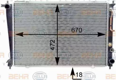 HELLA 8MK 376 763-101 - Radiator, mühərrikin soyudulması furqanavto.az