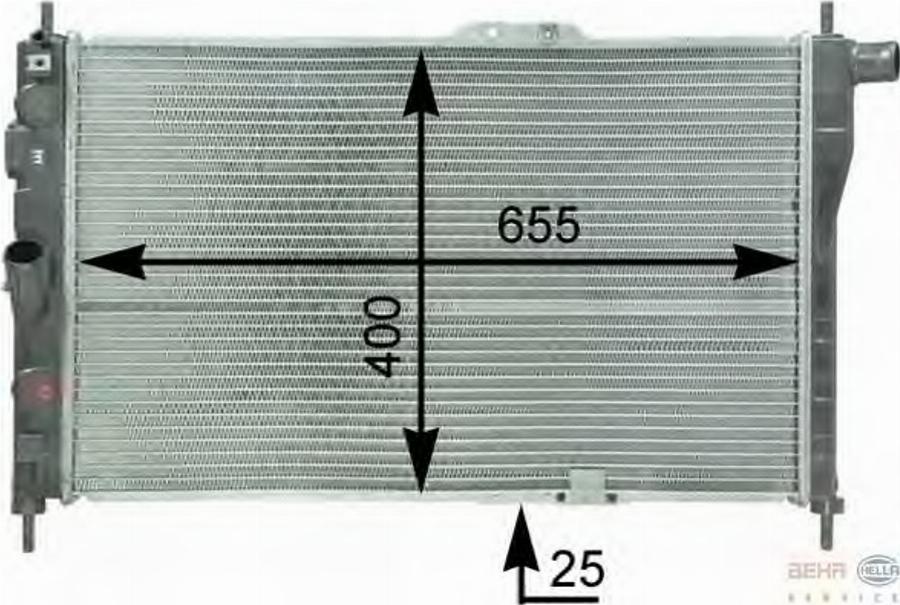 HELLA 8MK 376 762-551 - Radiator, mühərrikin soyudulması furqanavto.az