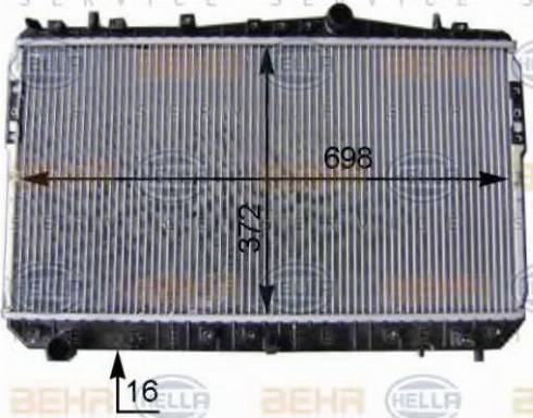 HELLA 8MK 376 762-694 - Radiator, mühərrikin soyudulması www.furqanavto.az