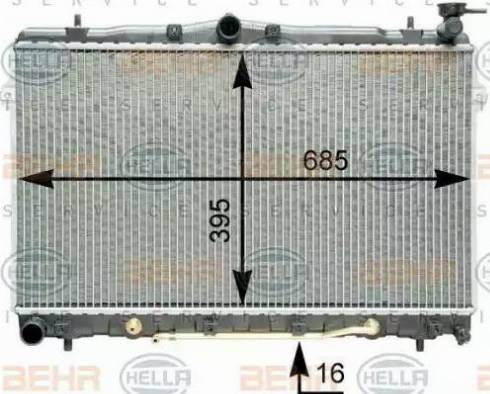 HELLA 8MK 376 762-091 - Radiator, mühərrikin soyudulması furqanavto.az