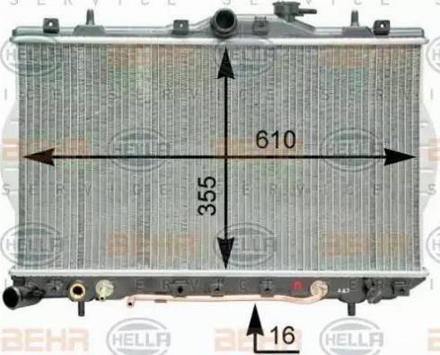 HELLA 8MK 376 762-051 - Radiator, mühərrikin soyudulması furqanavto.az