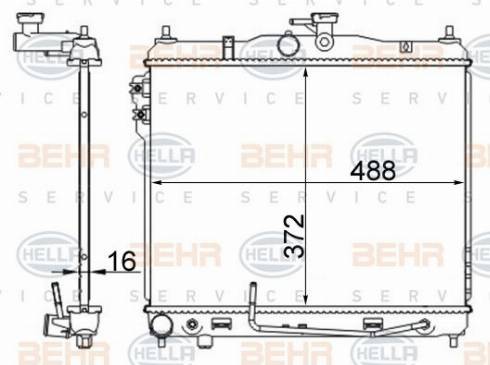 HELLA 8MK 376 762-014 - Radiator, mühərrikin soyudulması furqanavto.az