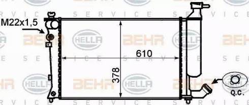 HELLA 8MK 376 767-021 - Radiator, mühərrikin soyudulması furqanavto.az