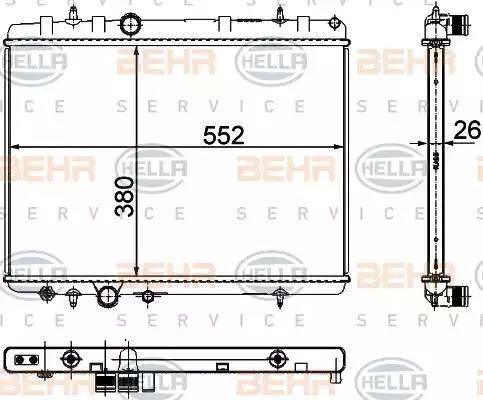 HELLA 8MK 376 767-101 - Radiator, mühərrikin soyudulması furqanavto.az