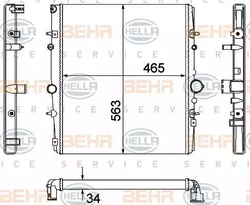 HELLA 8MK 376 767-131 - Radiator, mühərrikin soyudulması furqanavto.az