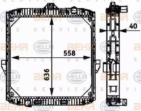 HELLA 8MK 376 709-531 - Radiator, mühərrikin soyudulması furqanavto.az