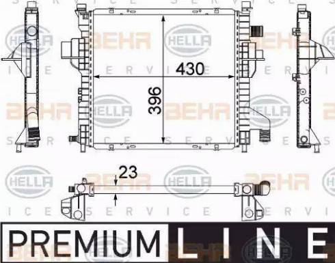 HELLA 8MK 376 706-541 - Radiator, mühərrikin soyudulması furqanavto.az