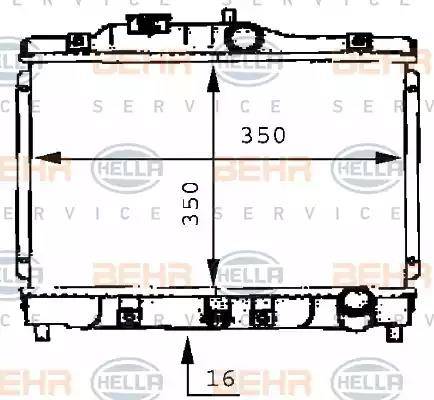 HELLA 8MK 376 706-691 - Radiator, mühərrikin soyudulması furqanavto.az