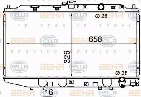 HELLA 8MK 376 706-681 - Radiator, mühərrikin soyudulması furqanavto.az