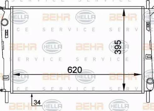 HELLA 8MK 376 706-631 - Radiator, mühərrikin soyudulması furqanavto.az